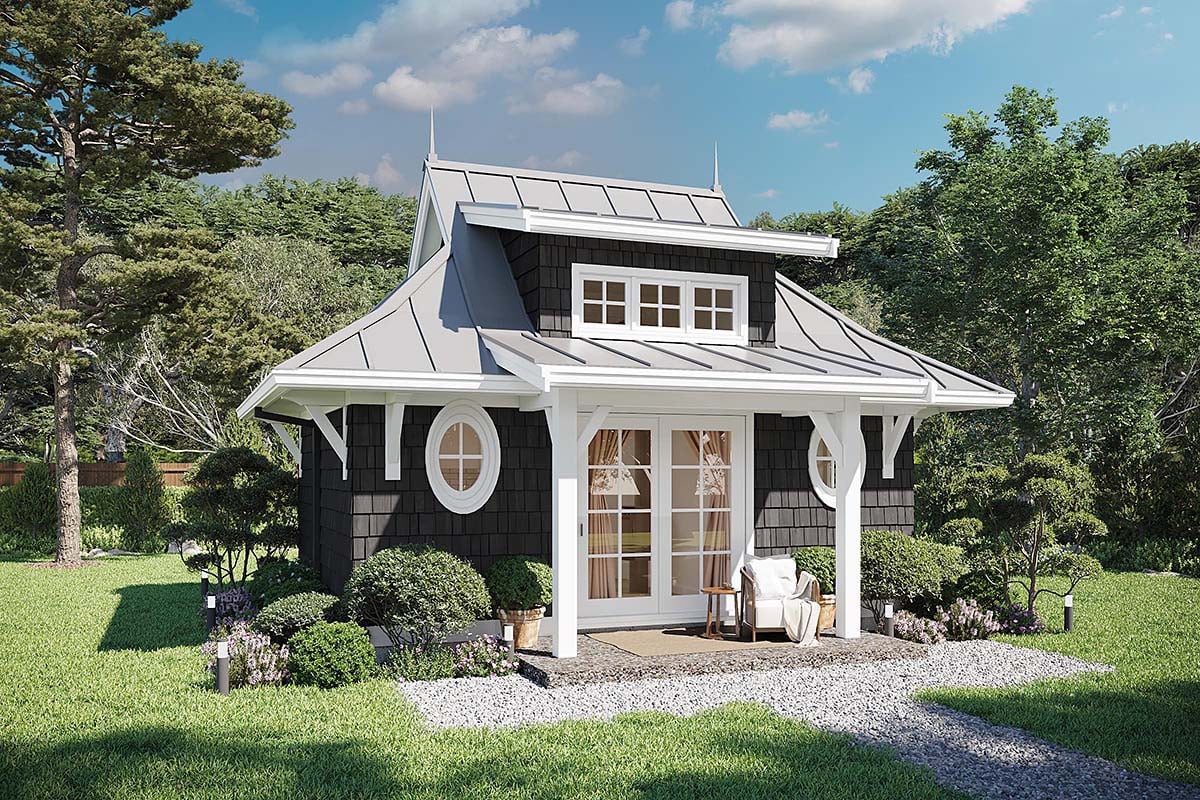 Cottage, Craftsman, European, Traditional Plan with 300 Sq. Ft., 1 Bedrooms, 1 Bathrooms Elevation