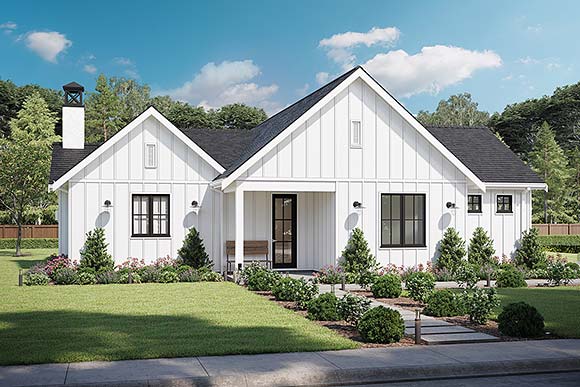 Country, Farmhouse, Ranch House Plan 42903 with 2 Beds, 2 Baths, 2 Car Garage Elevation