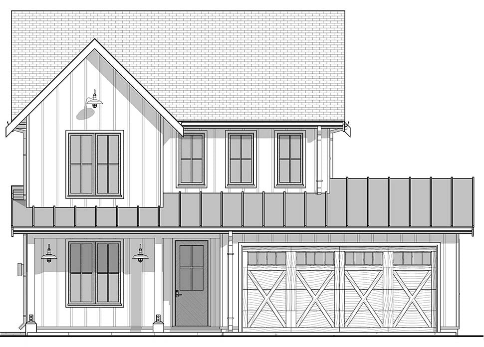 Country, Farmhouse Plan with 2272 Sq. Ft., 4 Bedrooms, 3 Bathrooms, 2 Car Garage Picture 4