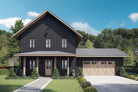 Country, Farmhouse House Plan 42905 with 4 Beds, 3 Baths, 2 Car Garage Elevation