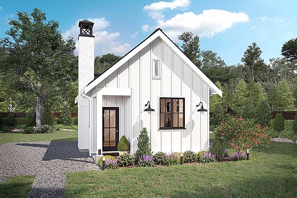 Country, Farmhouse, Traditional House Plan 42919 with 1 Beds, 1 Baths Elevation