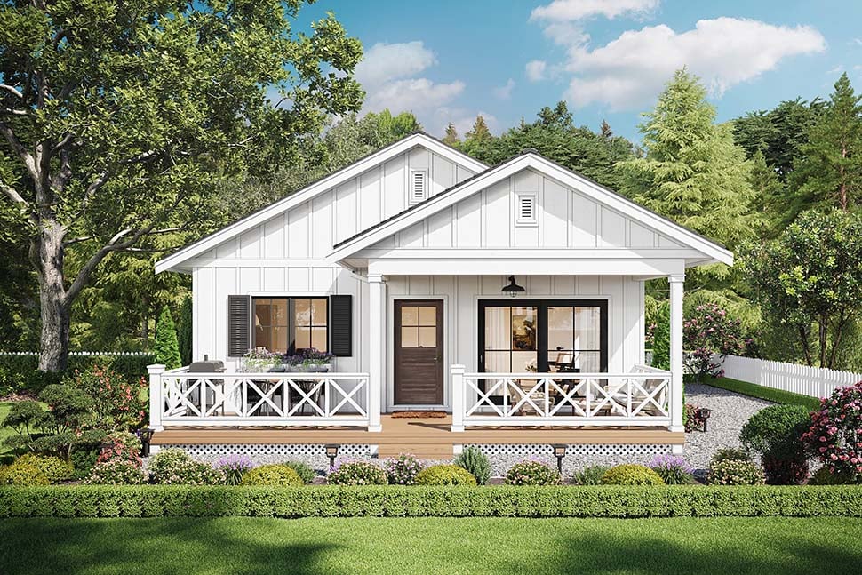 Bungalow, Farmhouse Plan with 784 Sq. Ft., 2 Bedrooms, 1 Bathrooms Picture 5
