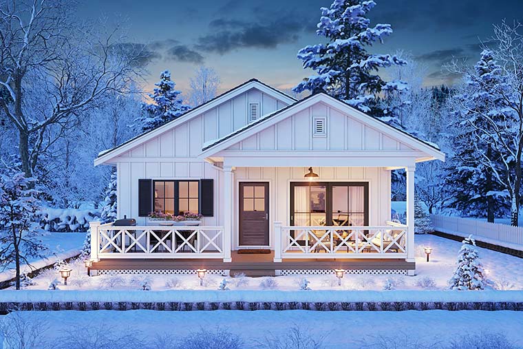 Bungalow, Farmhouse Plan with 784 Sq. Ft., 2 Bedrooms, 1 Bathrooms Picture 6
