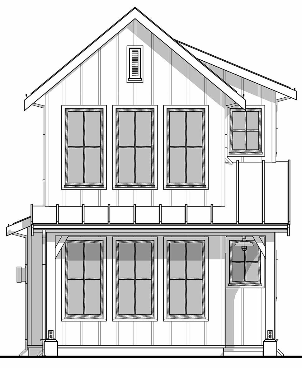 Farmhouse Plan with 900 Sq. Ft., 2 Bedrooms, 2 Bathrooms Picture 4