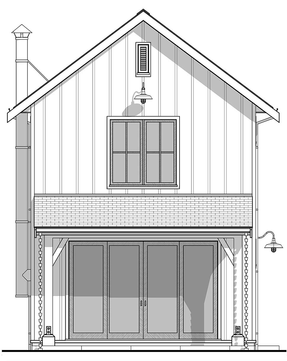 Country, Farmhouse Plan with 900 Sq. Ft., 2 Bedrooms, 2 Bathrooms Picture 4