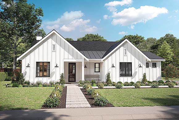 Cottage, Country, Craftsman, Farmhouse, Ranch, Traditional House Plan 42946 with 2 Beds, 2 Baths, 2 Car Garage Elevation