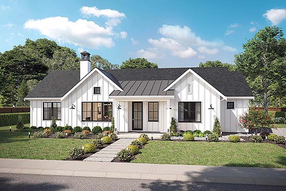Country, Farmhouse, Traditional House Plan 42950 with 3 Beds, 3 Baths, 2 Car Garage Elevation