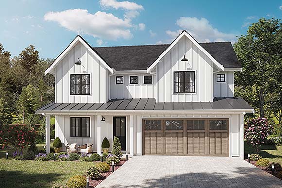 Cottage, Country, Farmhouse, Traditional House Plan 42955 with 6 Beds, 3 Baths, 2 Car Garage Elevation