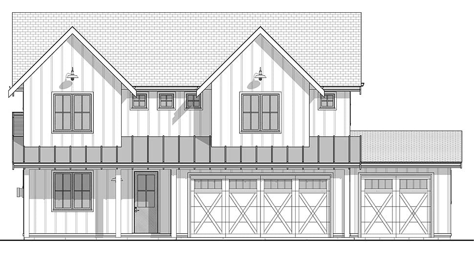 Cottage, Country, Farmhouse, Traditional Plan with 2421 Sq. Ft., 6 Bedrooms, 3 Bathrooms, 2 Car Garage Picture 5