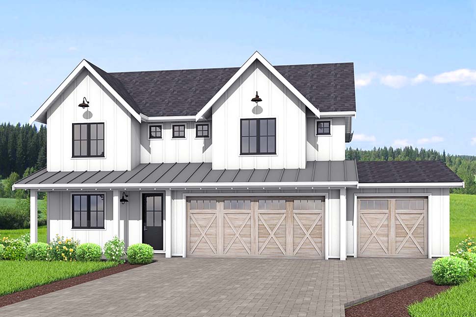 Cottage, Country, Farmhouse, Traditional Plan with 2421 Sq. Ft., 6 Bedrooms, 3 Bathrooms, 2 Car Garage Picture 7