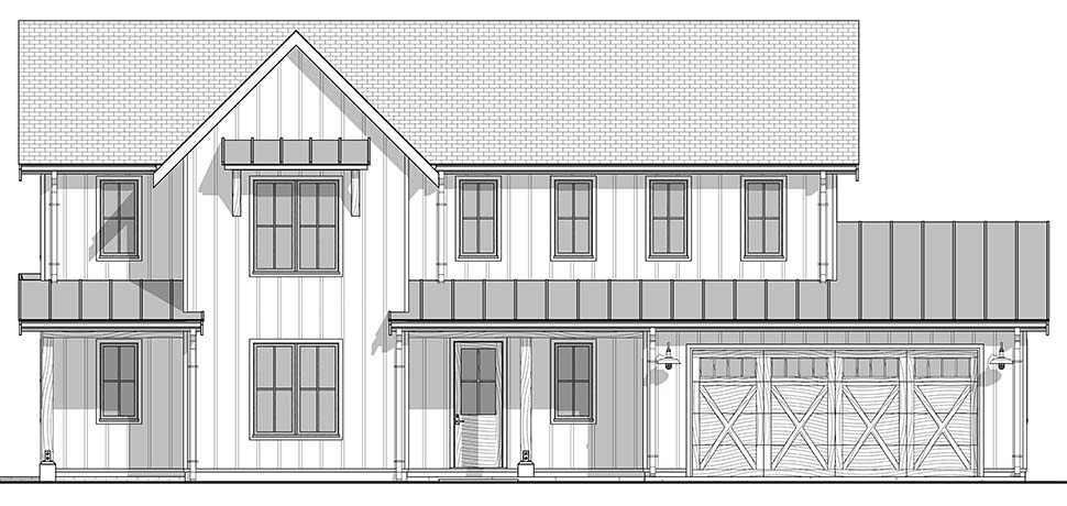 Country, Farmhouse Plan with 2995 Sq. Ft., 5 Bedrooms, 4 Bathrooms, 2 Car Garage Picture 4
