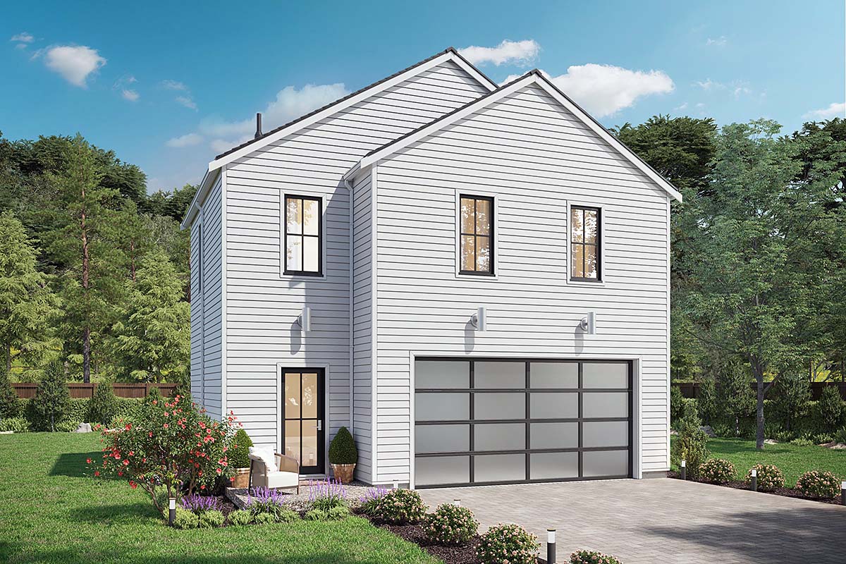 Contemporary Plan with 795 Sq. Ft., 2 Bedrooms, 1 Bathrooms, 2 Car Garage Elevation