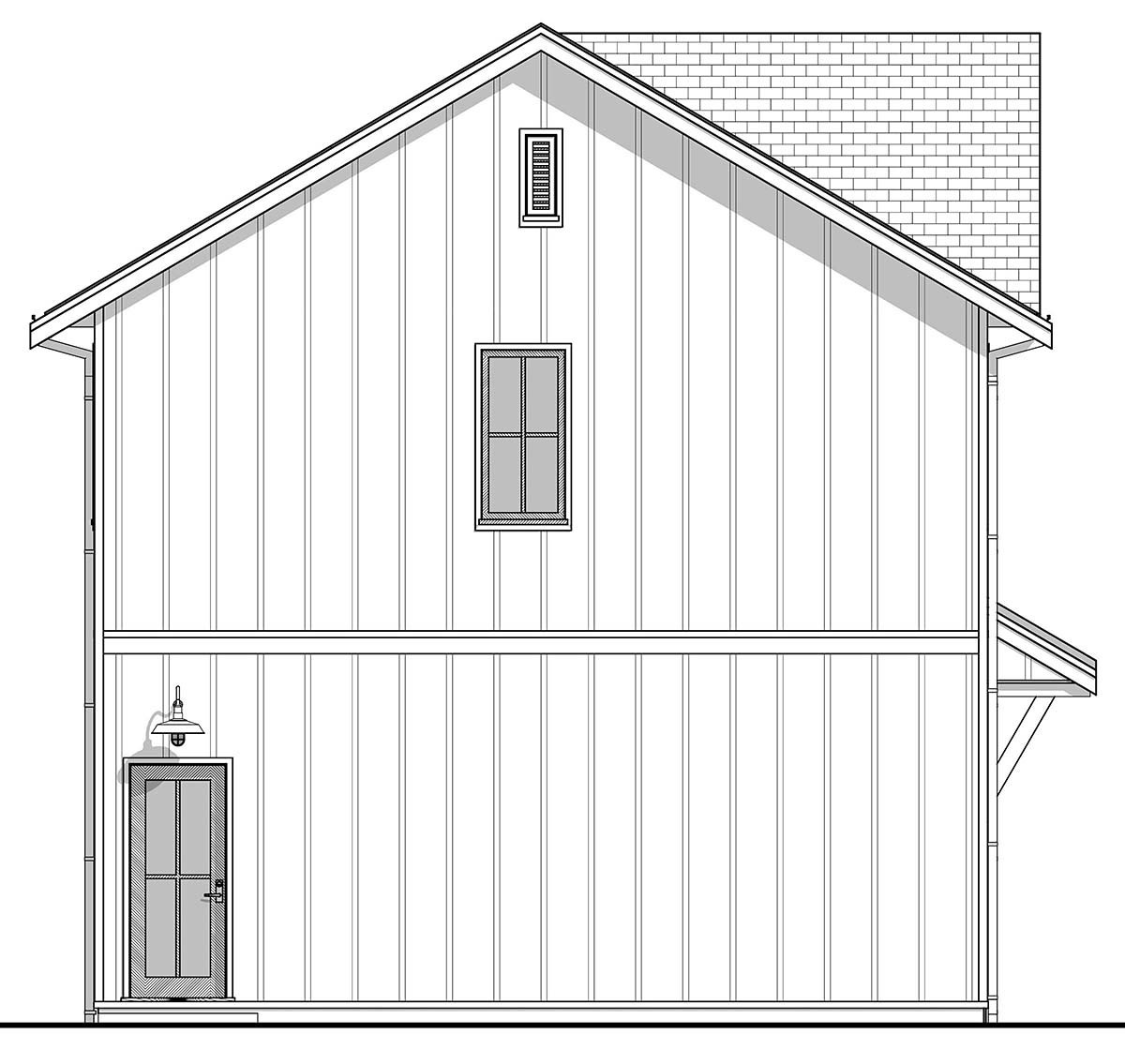 Cottage, Country, Farmhouse, Traditional Plan with 899 Sq. Ft., 2 Bedrooms, 2 Bathrooms, 3 Car Garage Picture 3