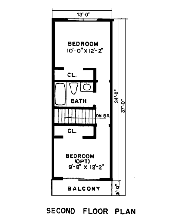 A-Frame, Retro House Plan 43025 with 3 Beds, 2 Baths Level Two