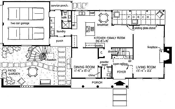 Mediterranean House Plan 43063 with 3 Beds, 4 Baths, 2 Car Garage Level One