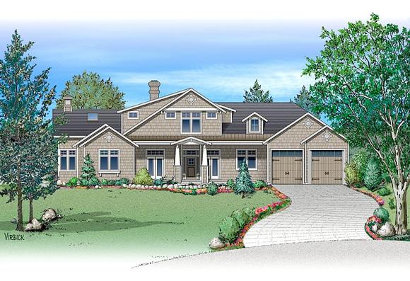 Bungalow, Craftsman, Ranch House Plan 43100 with 5 Beds, 4 Baths, 3 Car Garage Elevation