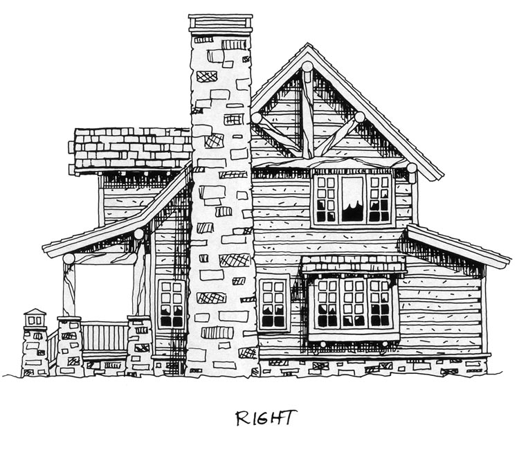 Cabin, Craftsman, Log Plan with 1362 Sq. Ft., 2 Bedrooms, 2 Bathrooms Picture 3