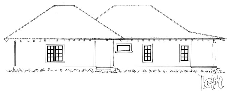 Country, Ranch Plan with 727 Sq. Ft., 1 Bedrooms, 1 Bathrooms, 2 Car Garage Picture 2