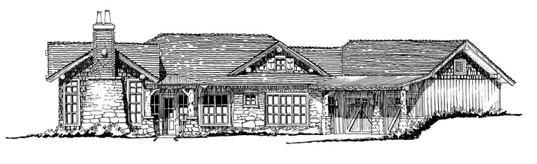 Country, Craftsman, Ranch Plan with 3050 Sq. Ft., 4 Bedrooms, 3 Bathrooms, 2 Car Garage Picture 4