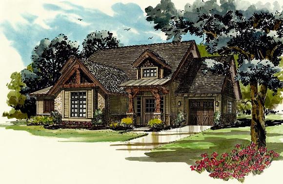 Bungalow, Country, Craftsman House Plan 43222 with 5 Beds, 4 Baths, 1 Car Garage Elevation
