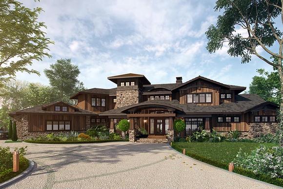 Bungalow, Contemporary, Craftsman House Plan 43225 with 4 Beds, 5 Baths, 4 Car Garage Elevation