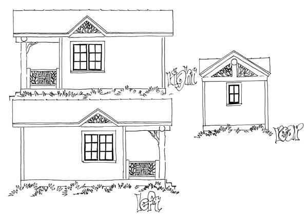 Cabin, Country, Log House Plan 43230 with 1 Beds, 1 Baths Rear Elevation
