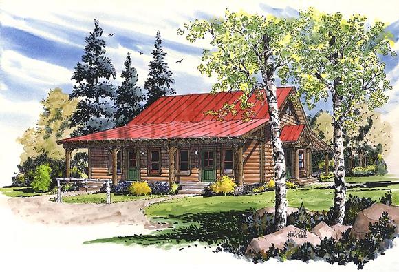Cabin, Country, Log Multi-Family Plan 43231 with 4 Beds, 2 Baths Elevation