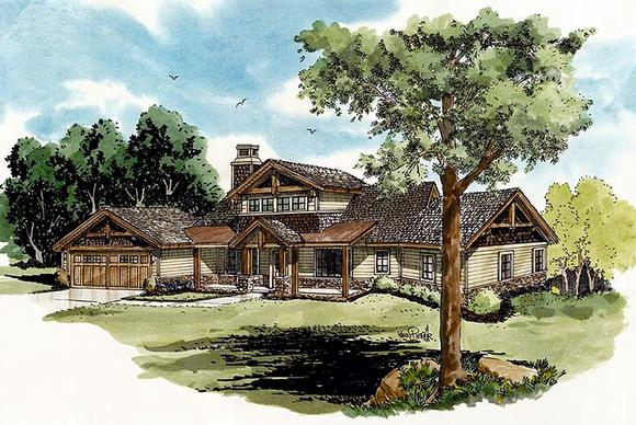 Cottage, Country, Craftsman House Plan 43238 with 3 Beds, 3 Baths, 3 Car Garage Elevation