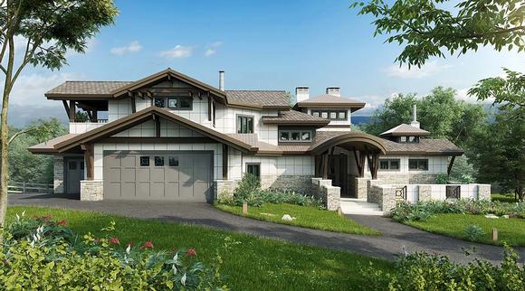 Contemporary House Plan 43248 with 4 Beds, 6 Baths, 3 Car Garage Elevation