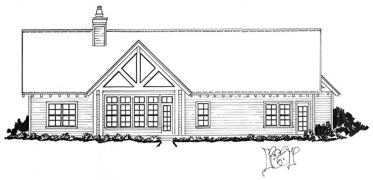 Bungalow, Country, Craftsman, Traditional Plan with 1892 Sq. Ft., 3 Bedrooms, 4 Bathrooms, 2 Car Garage Picture 6