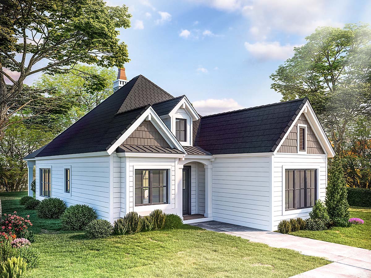 Bungalow, Cottage, Traditional Plan with 1371 Sq. Ft., 2 Bedrooms, 2 Bathrooms Elevation