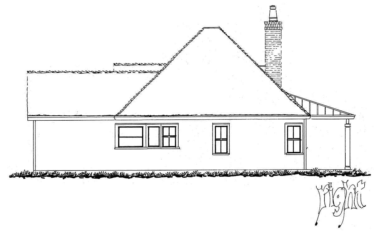 Bungalow, Cottage, Traditional Plan with 1371 Sq. Ft., 2 Bedrooms, 2 Bathrooms Picture 2
