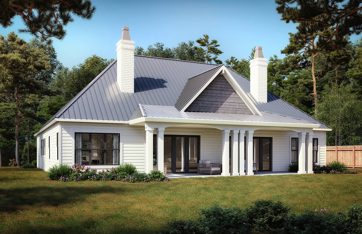 Craftsman, Farmhouse, Traditional Plan with 2742 Sq. Ft., 4 Bedrooms, 4 Bathrooms Rear Elevation