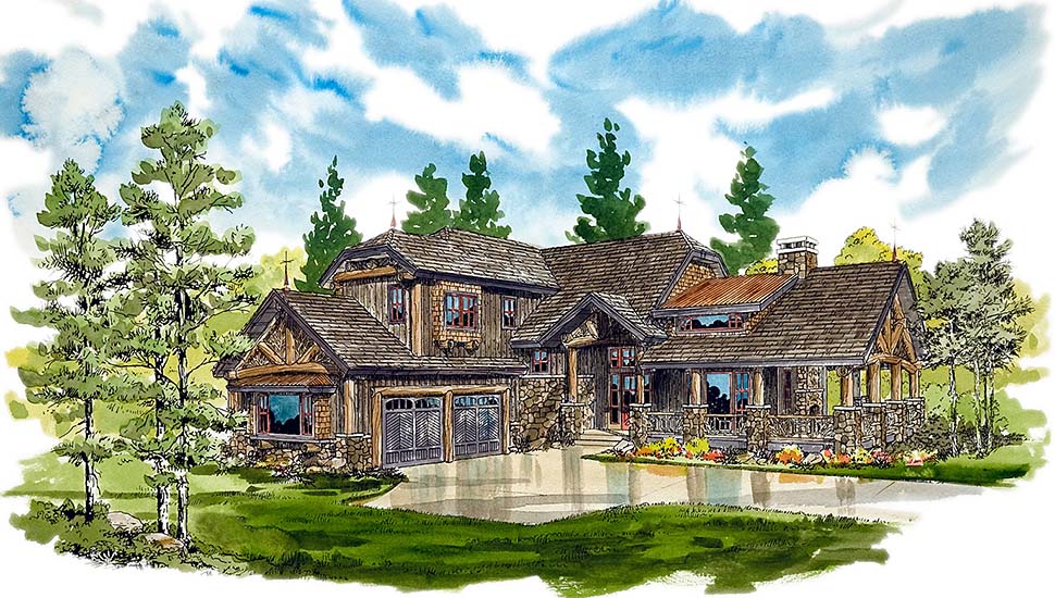 Country, Log Plan with 3240 Sq. Ft., 3 Bedrooms, 4 Bathrooms, 2 Car Garage Picture 5
