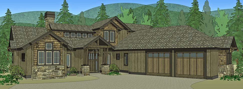 Country, Craftsman Plan with 2350 Sq. Ft., 3 Bedrooms, 4 Bathrooms, 2 Car Garage Picture 2