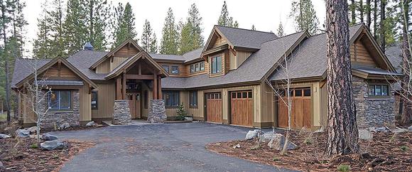 Craftsman House Plan 43304 with 4 Beds, 5 Baths, 3 Car Garage Elevation