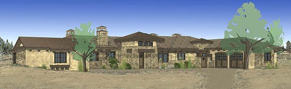 Tuscan House Plan 43309 with 3 Beds, 4 Baths, 3 Car Garage Elevation