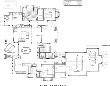 Bungalow, Contemporary House Plan 43313 with 4 Beds, 4 Baths, 3 Car Garage First Level Plan
