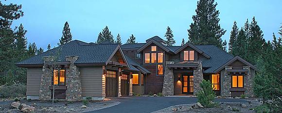 Bungalow, Contemporary House Plan 43313 with 4 Beds, 4 Baths, 3 Car Garage Elevation