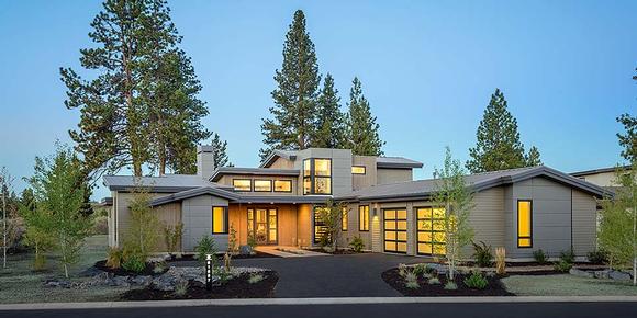 Contemporary, Modern House Plan 43315 with 5 Beds, 4 Baths, 2 Car Garage Elevation