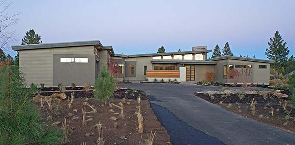 Contemporary, Modern House Plan 43316 with 3 Beds, 4 Baths, 3 Car Garage Elevation