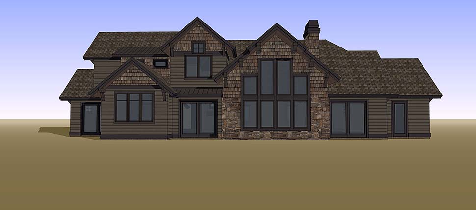 Country, Craftsman Plan with 4412 Sq. Ft., 5 Bedrooms, 6 Bathrooms, 3 Car Garage Picture 16