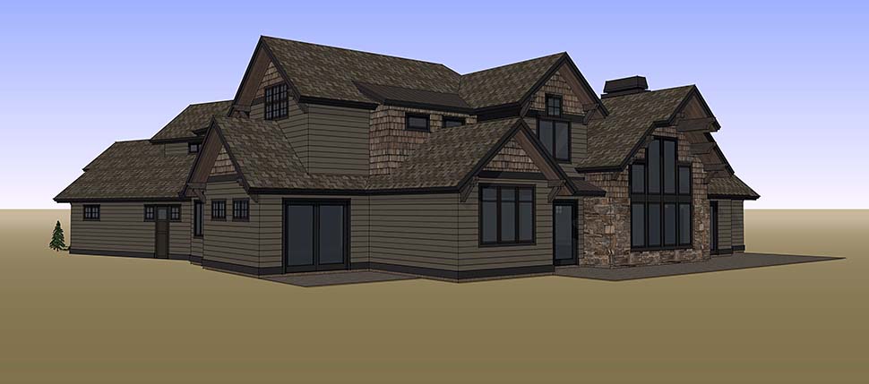 Country, Craftsman Plan with 4412 Sq. Ft., 5 Bedrooms, 6 Bathrooms, 3 Car Garage Picture 17