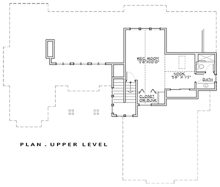 Bungalow, Craftsman House Plan 43328 with 3 Beds, 5 Baths, 2 Car Garage Second Level Plan