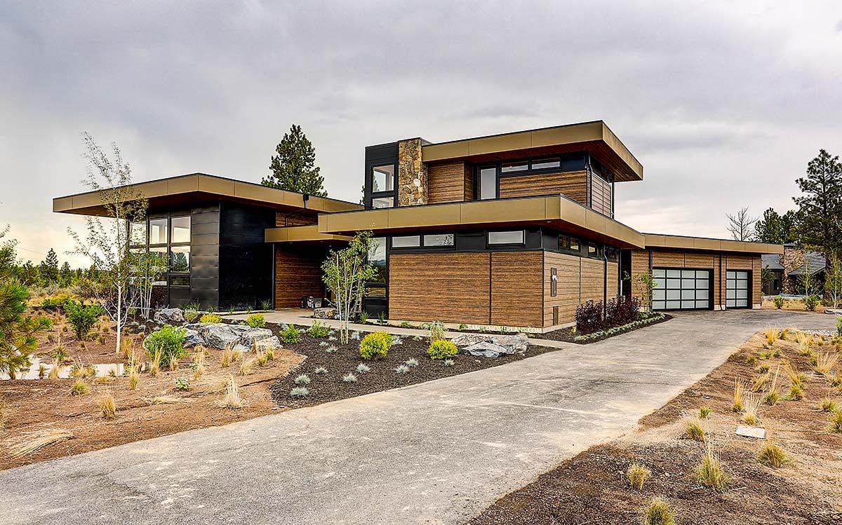 Contemporary, Modern Plan with 3837 Sq. Ft., 4 Bedrooms, 5 Bathrooms, 3 Car Garage Elevation