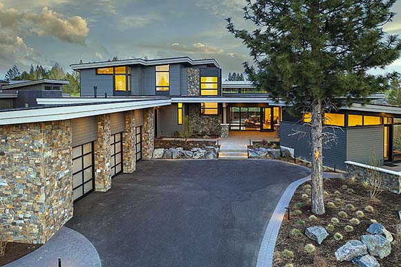 Contemporary, Modern House Plan 43336 with 5 Beds, 6 Baths, 3 Car Garage Elevation