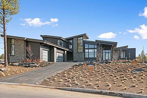 Contemporary House Plan 43337 with 4 Beds, 5 Baths, 3 Car Garage Elevation