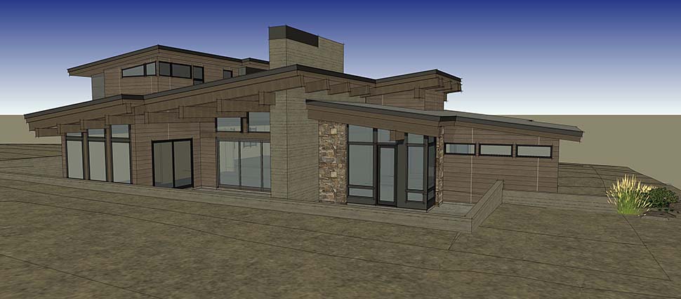 Contemporary, Modern Plan with 4169 Sq. Ft., 4 Bedrooms, 5 Bathrooms, 3 Car Garage Picture 51