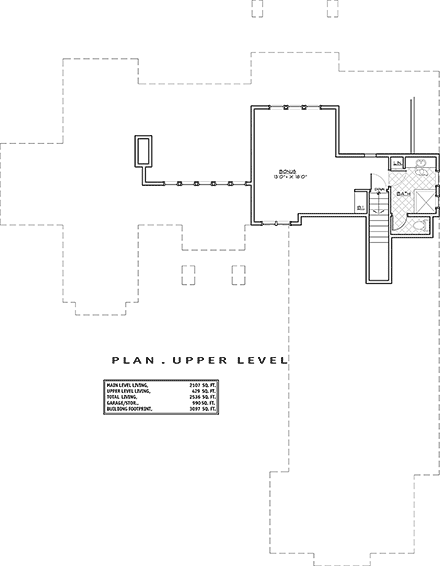 Craftsman, Ranch House Plan 43341 with 3 Beds, 5 Baths, 3 Car Garage Second Level Plan