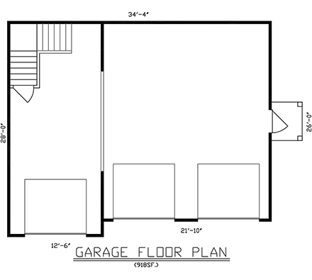 Traditional 3 Car Garage Plan 43401 First Level Plan